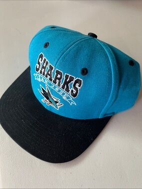 San Jose Sharks Teal and Black Snapback Hat